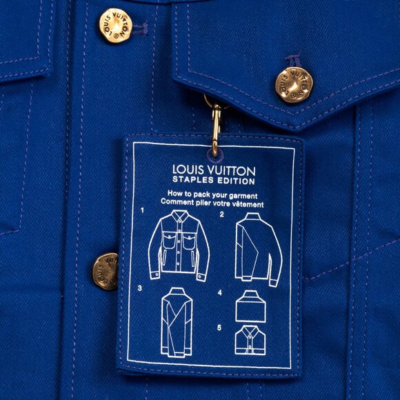Louis Vuitton Staples Edition DNA Denim Cobalt Blue Jacket - Picture 6 of 15